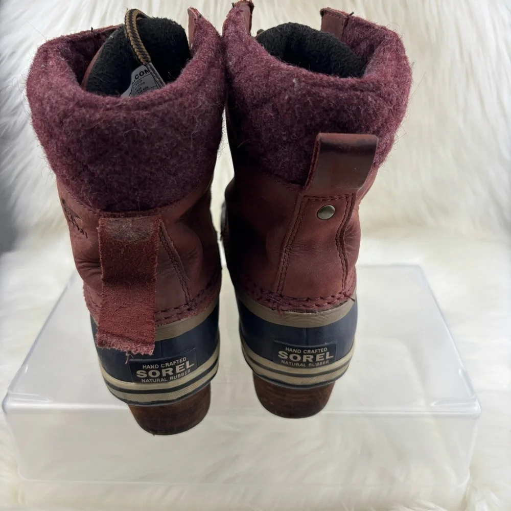 Sorel Slimpack Lace up Winter Boots Size 8